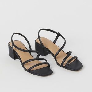 HM Black leather strappy sandals